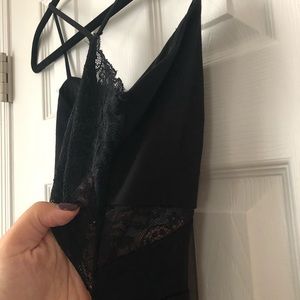 Little black dress with lace detail